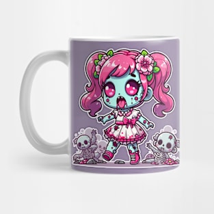 Spooky Zombie Girl Kawaii Mug